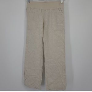 Allen Allen 100% Linen Wide Leg Beachy Pants